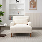 Fauteuil d'appoint en velours avec support lombaire ergonomique