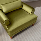 Fauteuil d'appoint en velours avec support lombaire ergonomique
