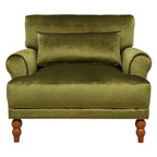 Fauteuil d'appoint en velours avec support lombaire ergonomique