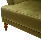 Fauteuil d'appoint en velours avec support lombaire ergonomique