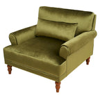 Fauteuil d'appoint en velours avec support lombaire ergonomique