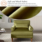 Fauteuil d'appoint en velours avec support lombaire ergonomique