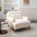 Fauteuil d'appoint en velours avec support lombaire ergonomique