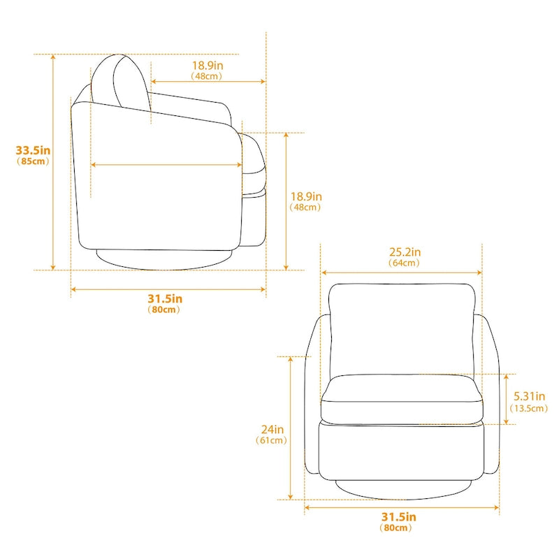 Fauteuil pivotant Chenille au design moderne et épuré