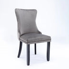 Chaise de salle à manger en velours avec dossier ailé, chaise de cuisine moderne