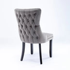 Chaise de salle à manger en velours avec dossier ailé, chaise de cuisine moderne