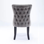 Chaise de salle à manger en velours avec dossier ailé, chaise de cuisine moderne