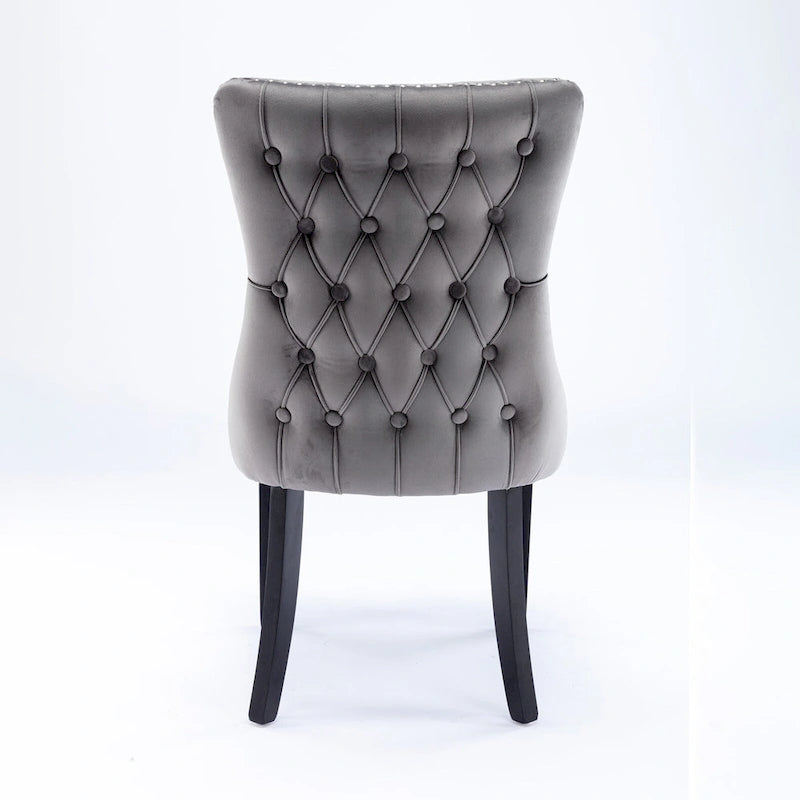 Chaise de salle à manger en velours avec dossier ailé, chaise de cuisine moderne