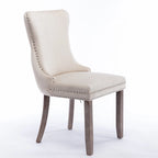 Chaise de salle à manger en velours avec dossier ailé, chaise de cuisine moderne