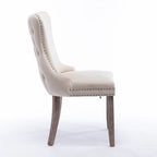 Chaise de salle à manger en velours avec dossier ailé, chaise de cuisine moderne