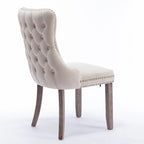 Chaise de salle à manger en velours avec dossier ailé, chaise de cuisine moderne