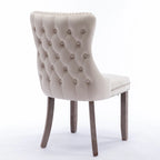 Chaise de salle à manger en velours avec dossier ailé, chaise de cuisine moderne