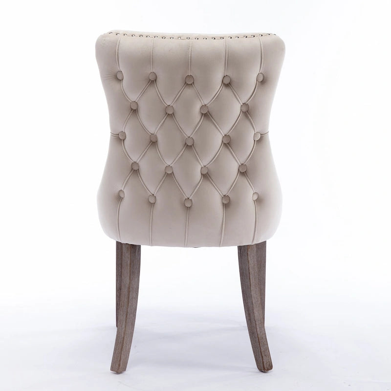 Chaise de salle à manger en velours avec dossier ailé, chaise de cuisine moderne