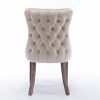 Chaise de salle à manger en velours avec dossier ailé, chaise de cuisine moderne