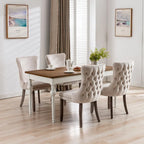 Chaise de salle à manger en velours avec dossier ailé, chaise de cuisine moderne