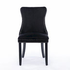 Chaise de salle à manger en velours avec dossier ailé, chaise de cuisine moderne