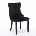 Chaise de salle à manger en velours avec dossier ailé, chaise de cuisine moderne