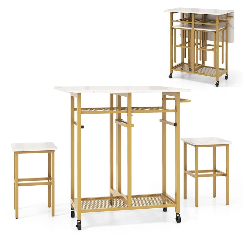 Table à manger roulante Table de cuisine extensible