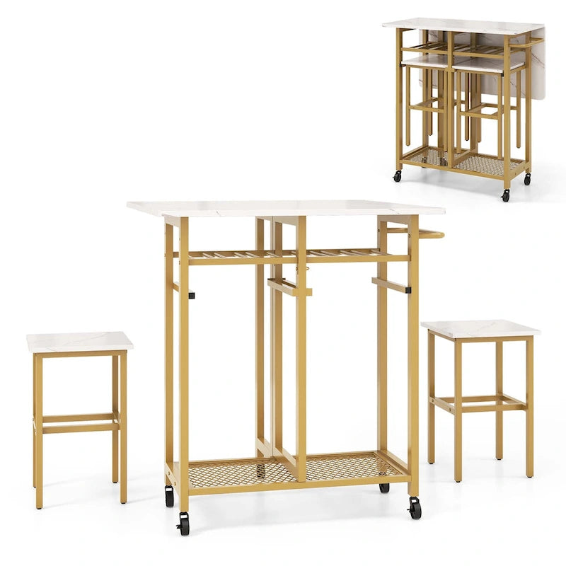 Table à manger roulante Table de cuisine extensible