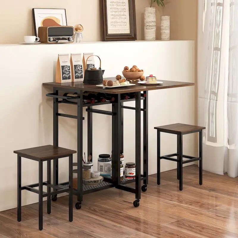 Table à manger roulante Table de cuisine extensible