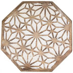 Table d'appoint octogonale noyer brun et blanc brossé