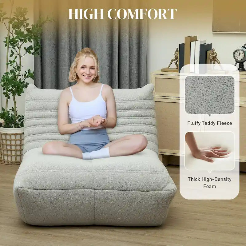 Fauteuil paresseux géant, canapé-poufs haute densité