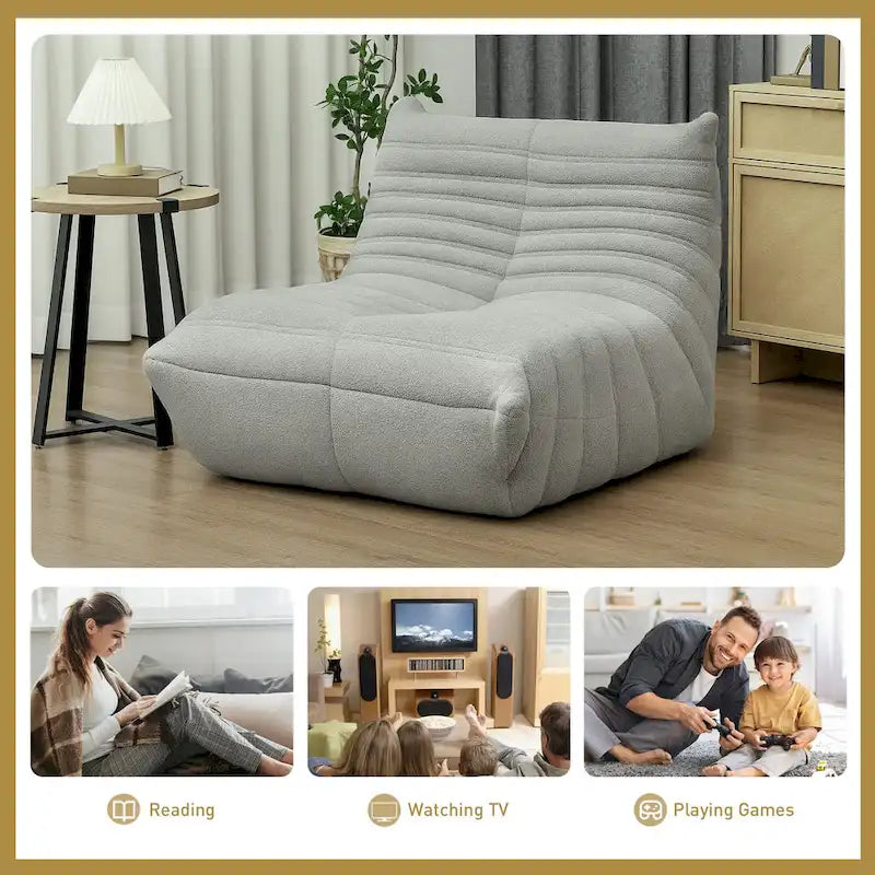 Fauteuil paresseux géant, canapé-poufs haute densité