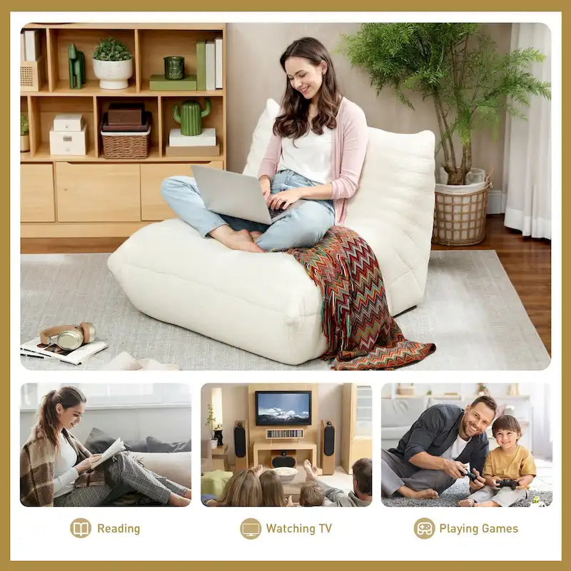 Fauteuil paresseux géant, canapé-poufs haute densité