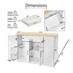 Grand îlot de cuisine avec meuble de rangement pour poubelle (tabouret non inclus)