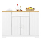 Grand îlot de cuisine avec meuble de rangement pour poubelle (tabouret non inclus)