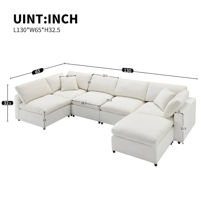 Canapé-lit modulaire d'angle en chenille