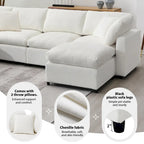 Canapé-lit modulaire d'angle en chenille