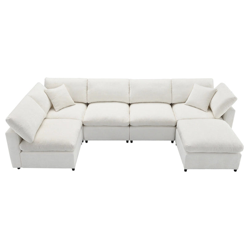 Canapé-lit modulaire d'angle en chenille