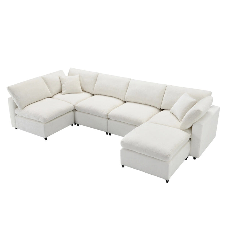 Canapé-lit modulaire d'angle en chenille