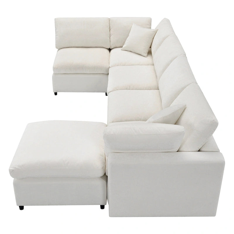 Canapé-lit modulaire d'angle en chenille