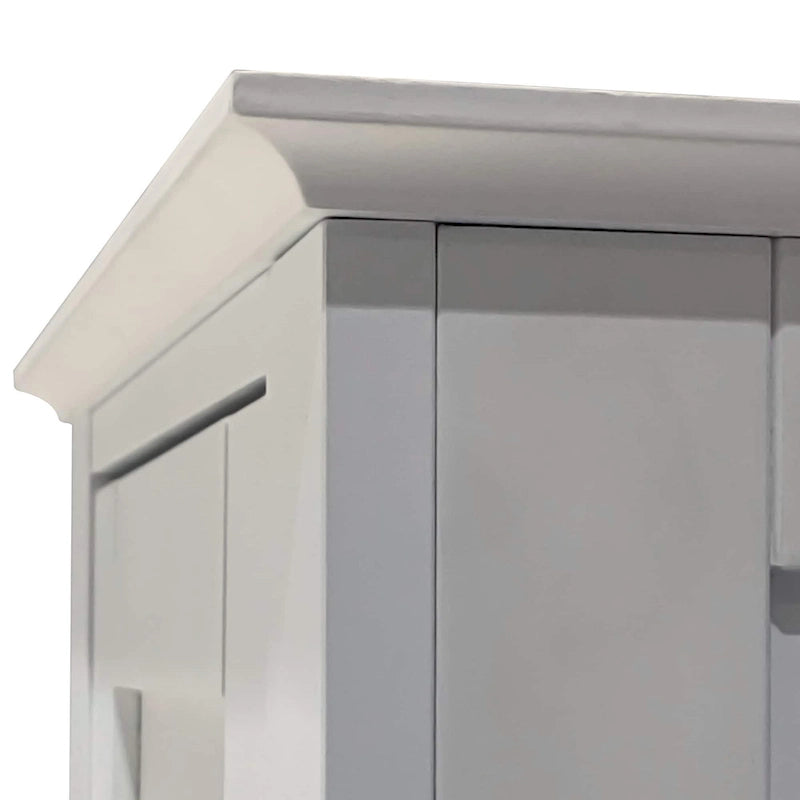 Meuble de salle de bain autoportant étroit à 5 niveaux avec 2 portes à persiennes