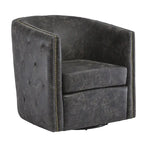Chaise de bureau pivotante noire vieillie