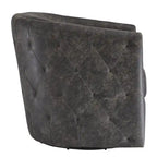 Chaise de bureau pivotante noire vieillie