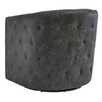 Chaise de bureau pivotante noire vieillie