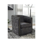 Chaise de bureau pivotante noire vieillie