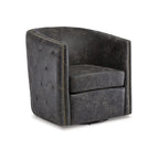 Chaise de bureau pivotante noire vieillie