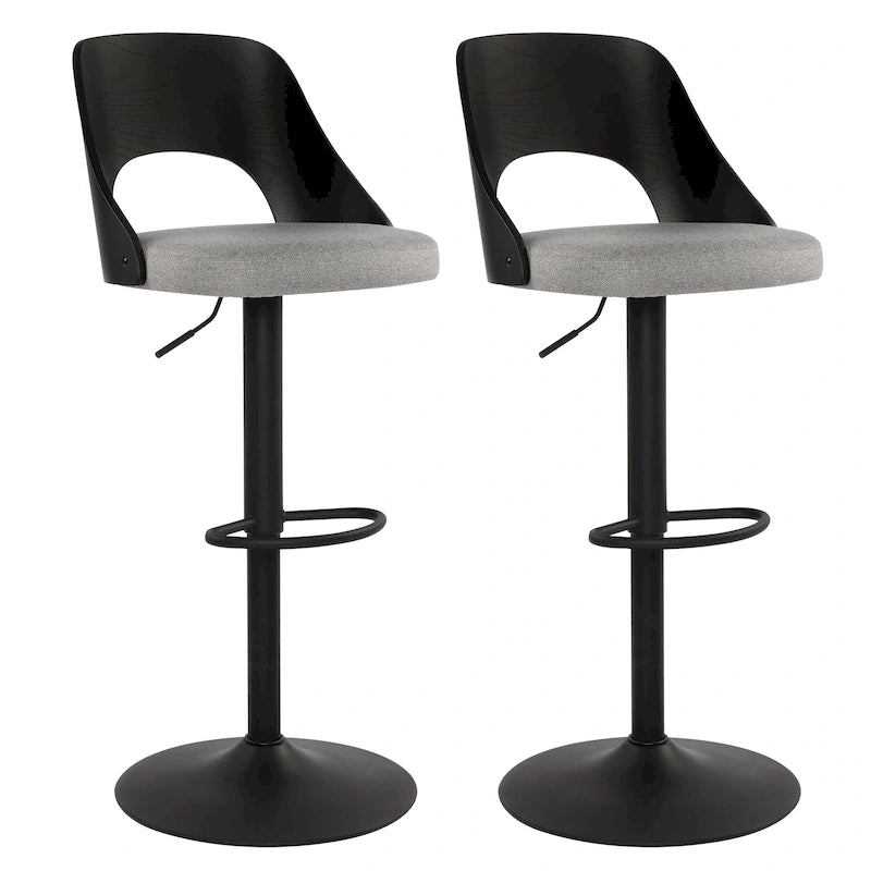 Tabourets de bar pivotants réglables avec assise rembourrée en tissu