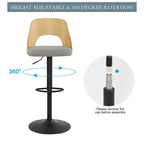 Tabourets de bar pivotants réglables avec assise rembourrée en tissu