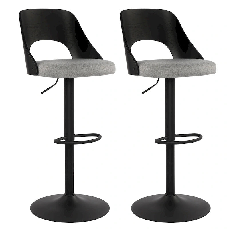 Tabourets de bar pivotants réglables avec assise rembourrée en tissu