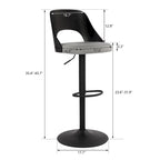 Tabourets de bar pivotants réglables avec assise rembourrée en tissu