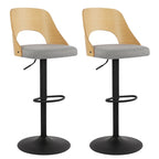 Tabourets de bar pivotants réglables avec assise rembourrée en tissu