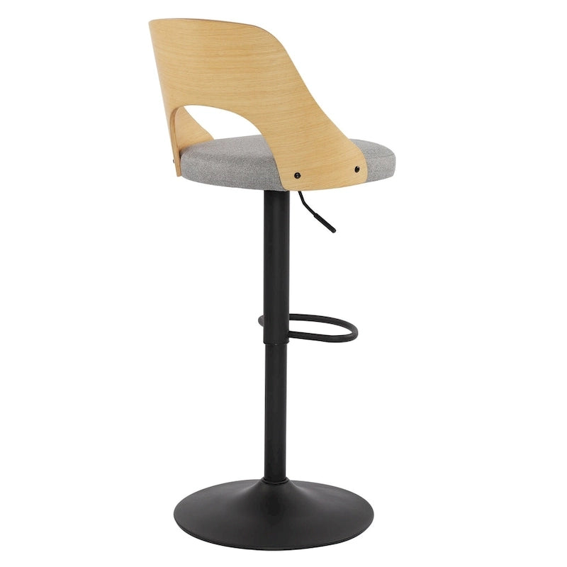 Tabourets de bar pivotants réglables avec assise rembourrée en tissu