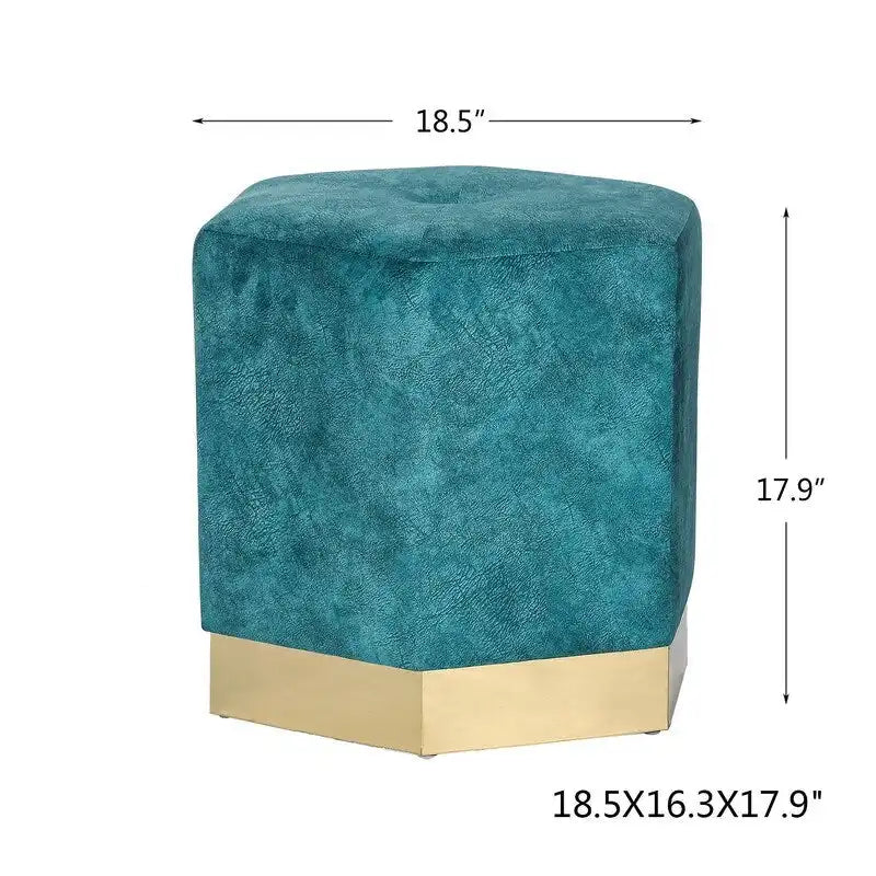Tabouret de Maquillage Pouf Hexagonal Repose-pieds Rembourré