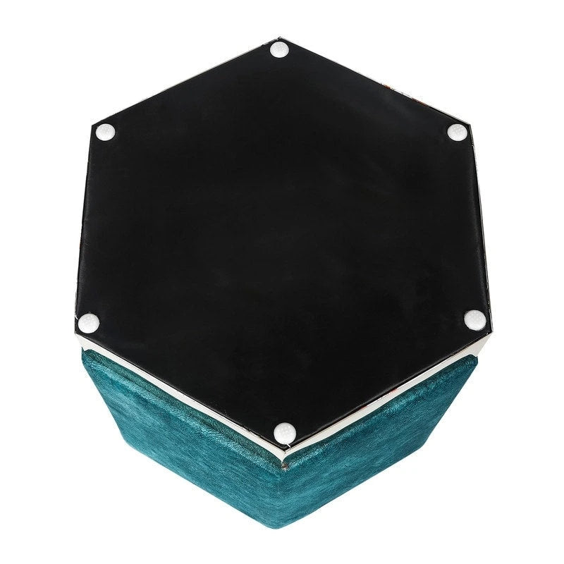 Tabouret de Maquillage Pouf Hexagonal Repose-pieds Rembourré