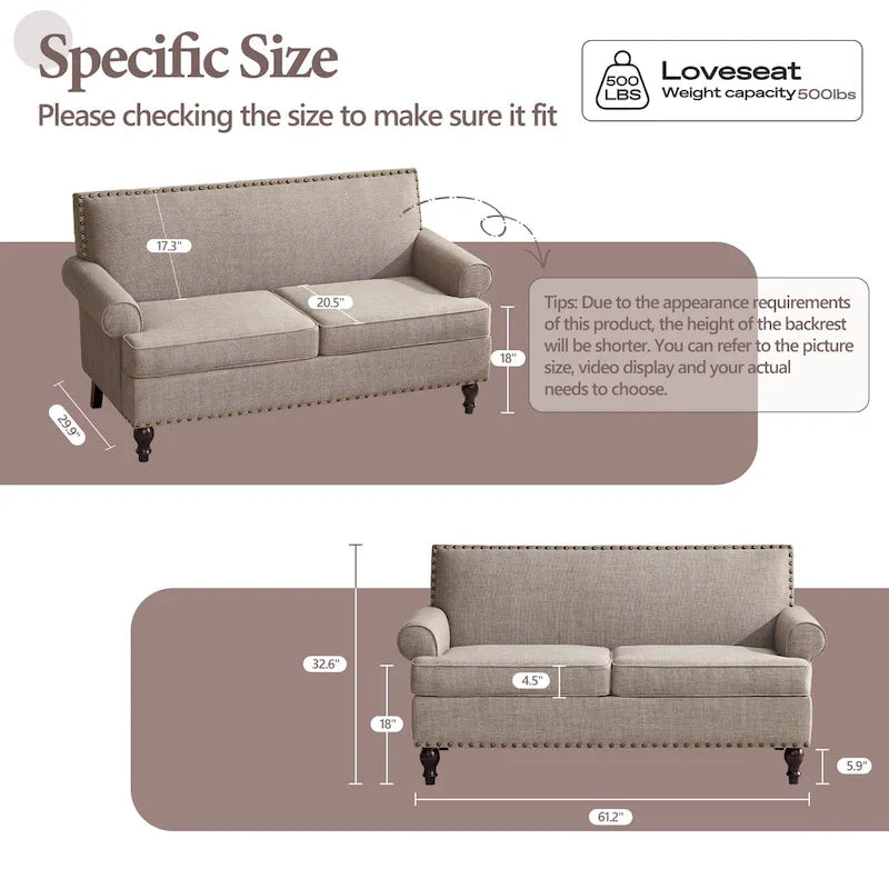 Fauteuil et causeuse en tissu